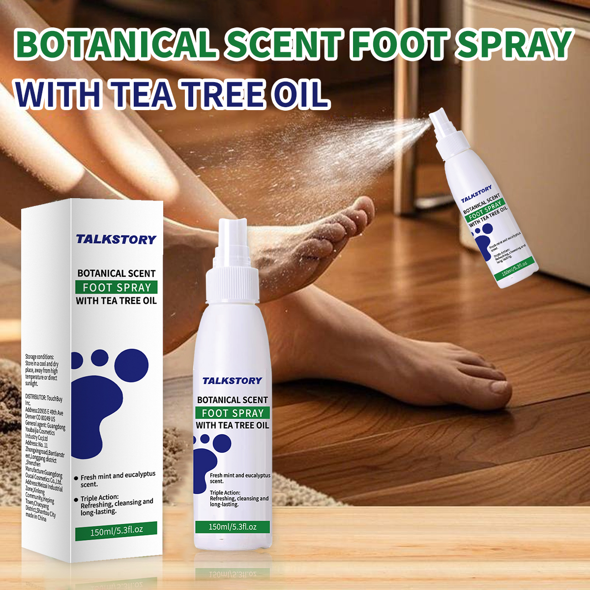 Herbal Wellness Tea - TALKSTORY Foot Deodorant Spray with Tea