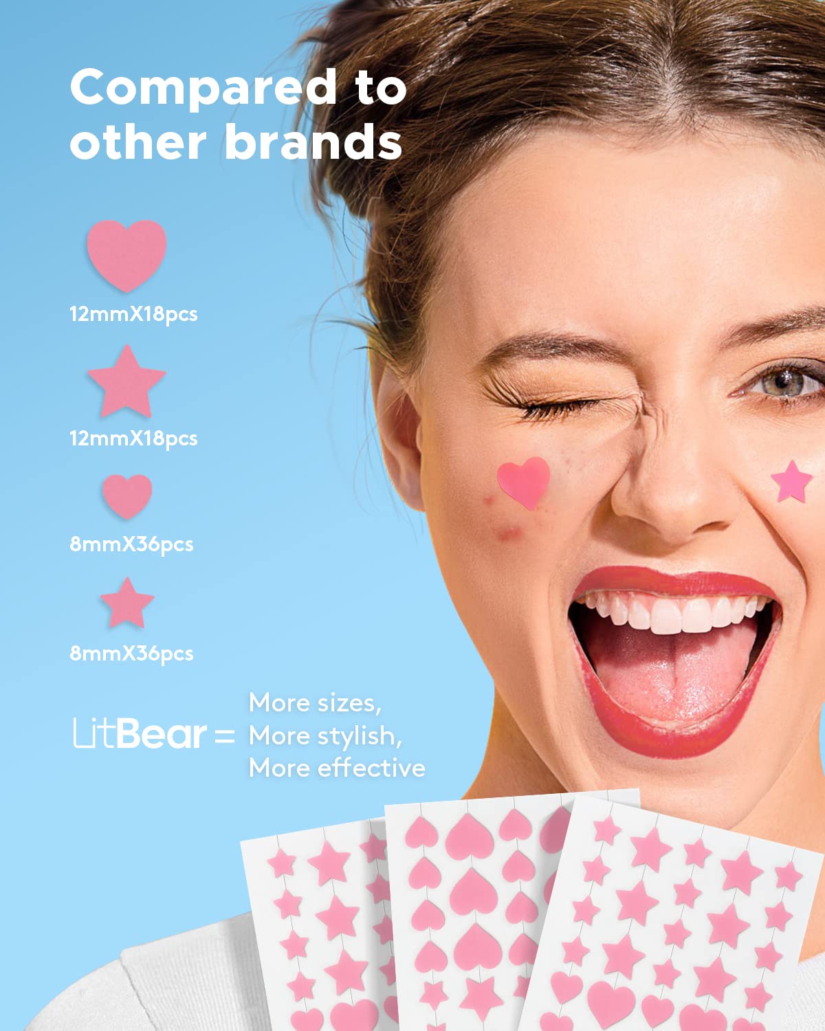 Pink Heart & Star Acne Patches – Herbal Wellness Tea Bewertung und Preis