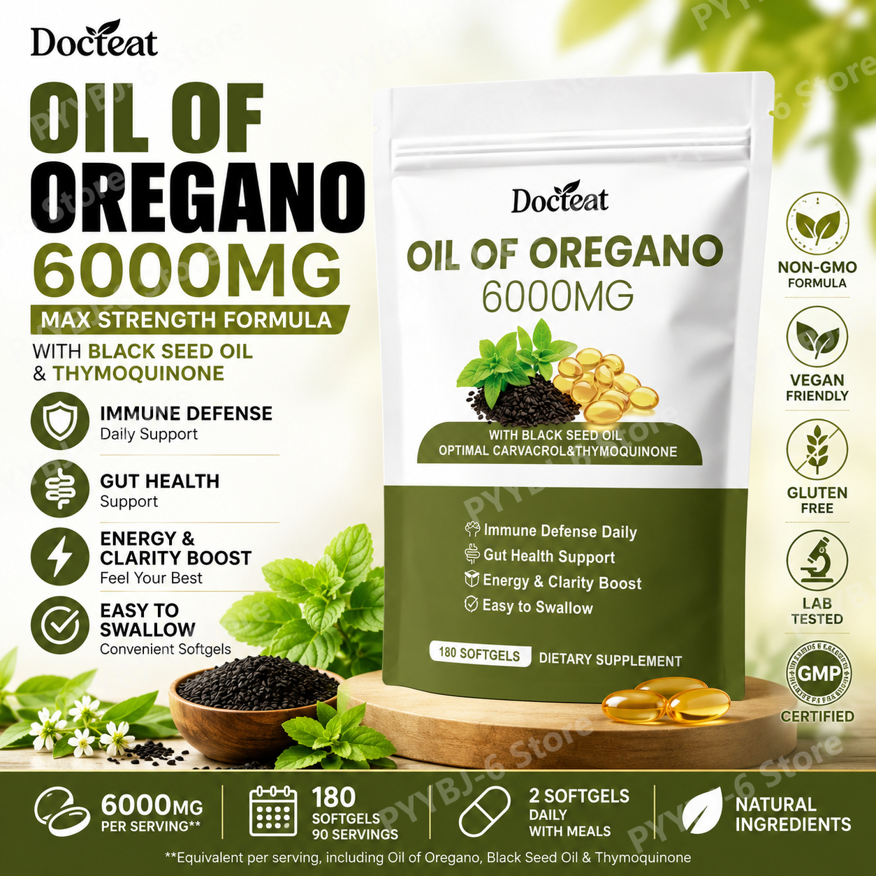 Oregano Oil Softgels with Blac – Herbal Wellness Formula Bewertung und Preis